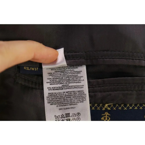 Brooks Brothers Madison Solid Charcoal Gray 2-Btn Wool Blazer Made in USA 43L - Picture 9 of 9